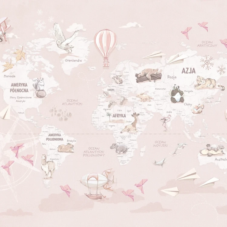 Tapeta Wanderlust Desert Rose – tapeta z mapą świata do pokoju dziecka