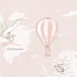 Tapeta z mapą świata Wanderlust Desert Rose – detal z balonem
