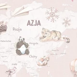 Tapeta z mapą świata Wanderlust Desert Rose – detal z Azją