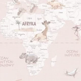 Tapeta z mapą świata Wanderlust Desert Rose – detal z Afryką
