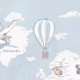Tapeta z mapą świata Wanderlust Blue – detal z balonem