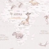 Tapeta z mapą świata Wanderlust Neutral – detal z Afryką