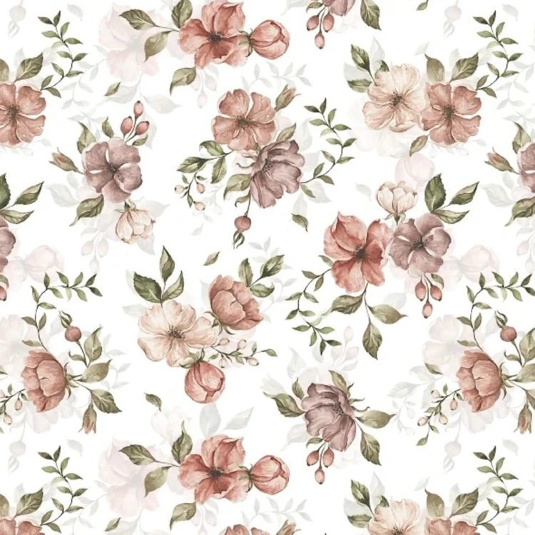Tapeta w kwiaty Wild Roses – detal z bukietem kwiatów
