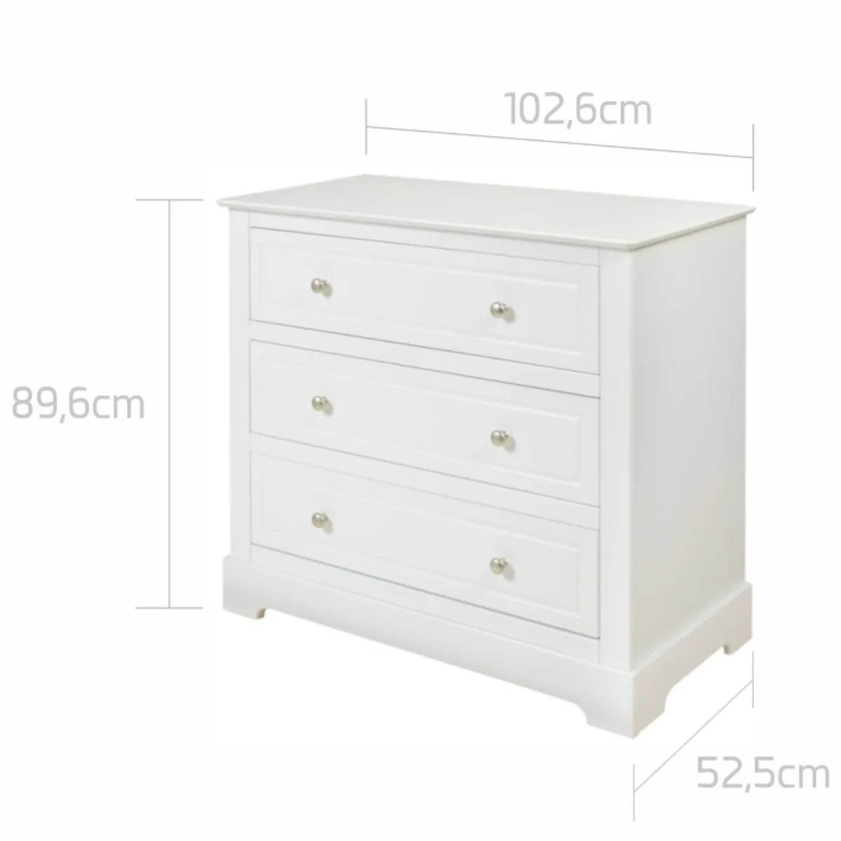 wymiary komody dziecięcej Bellamy białej