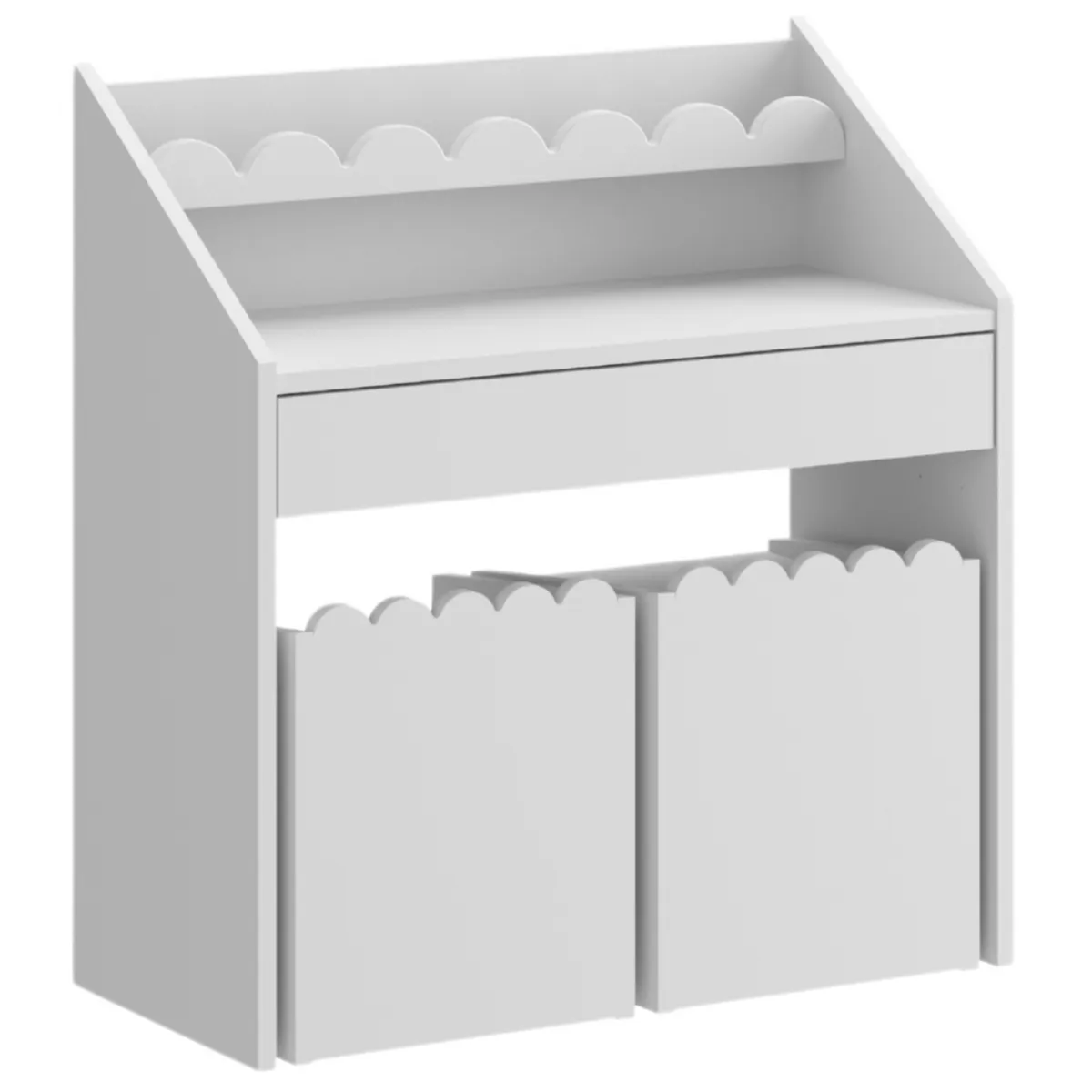 białe biurko dziecięce Bellamy Book Nook Snow z krzesełkiem Montessori