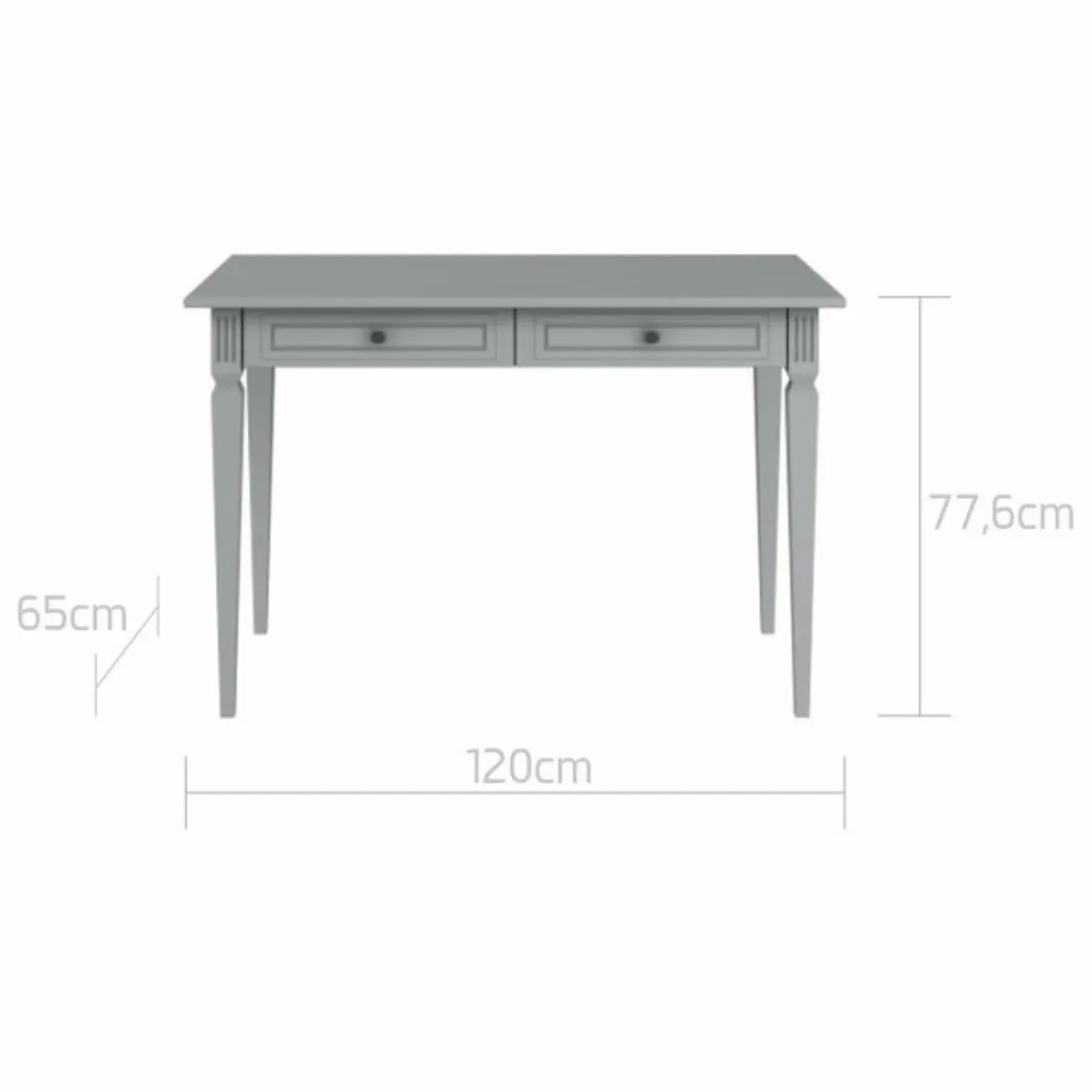 Wymiary szarego biurka dziecięcego Bellamy Ines Grey 120x65x78 cm