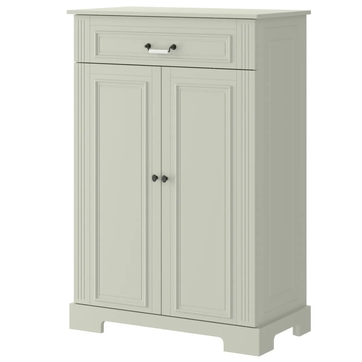 Komoda oliwkowa Bellamy Ines wysoka sage z półkami i szufladą do pokoju dziecka