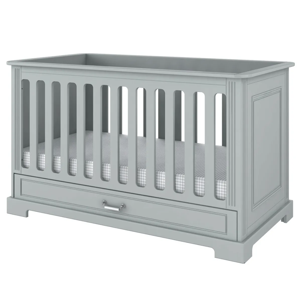 Łóżeczko Bellamy Ines Grey 70x140 z funkcją tapczanika w pokoju dziecka