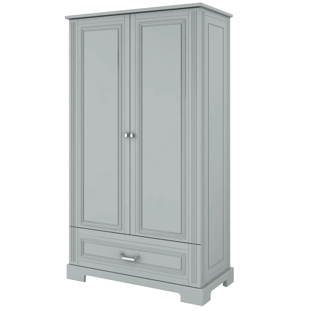 Wnętrze szafy dziecięcej Bellamy Ines Grey półki drążek szuflada