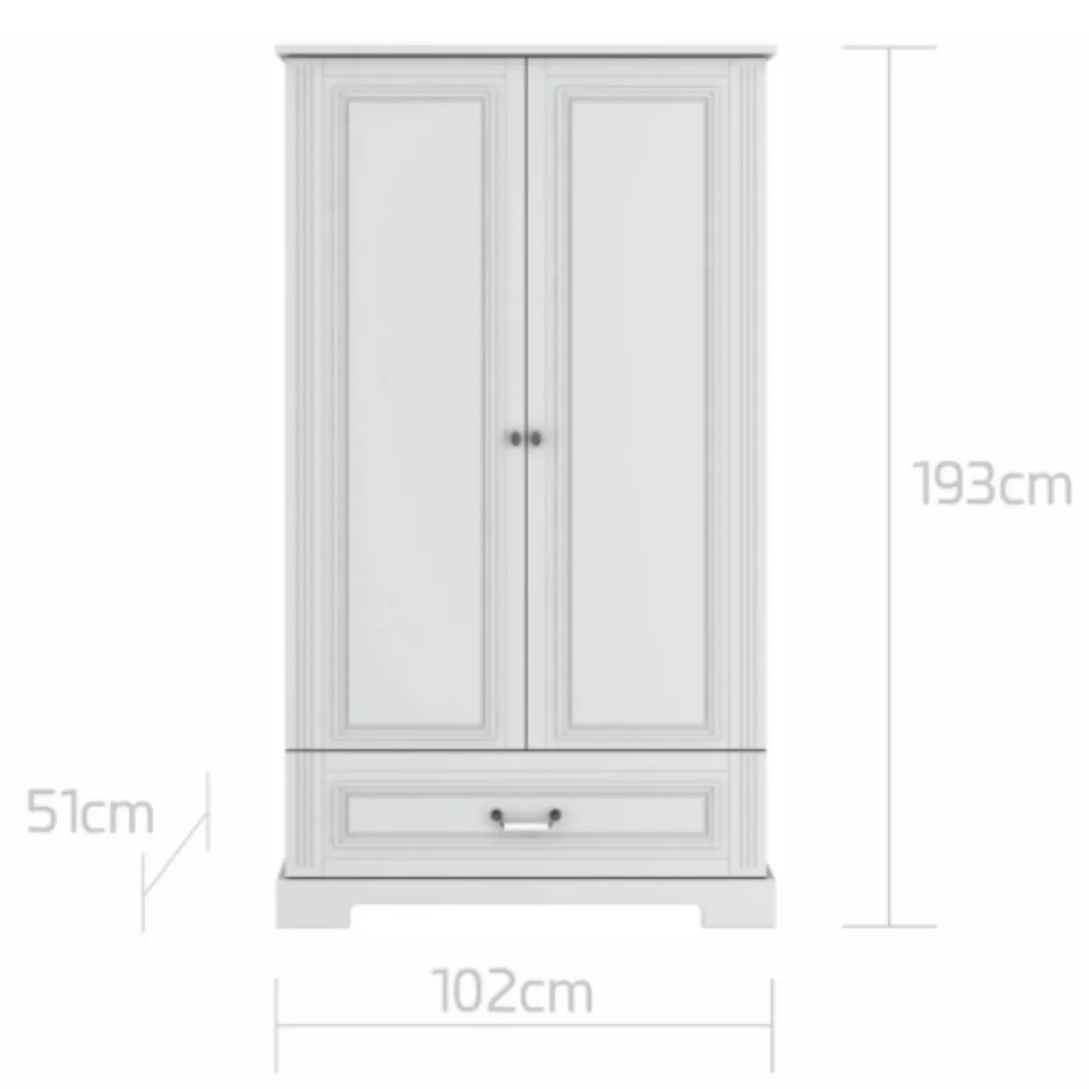 Szafa dziecięca biała Bellamy Ines wymiary 102x193x51 cm