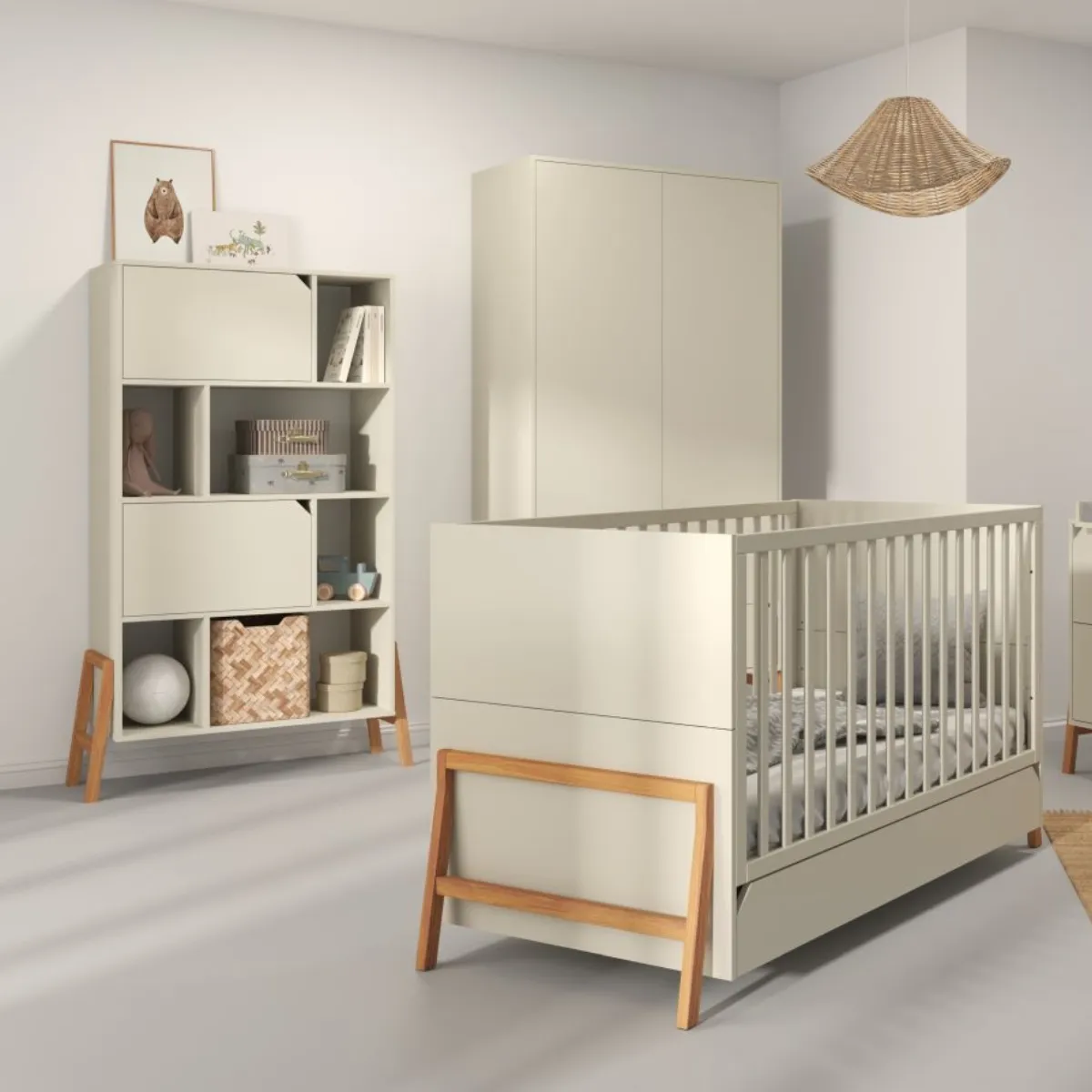 Regał dziecięcy Bellamy Lotta latte na zabawki i książki do pokoju dziecka