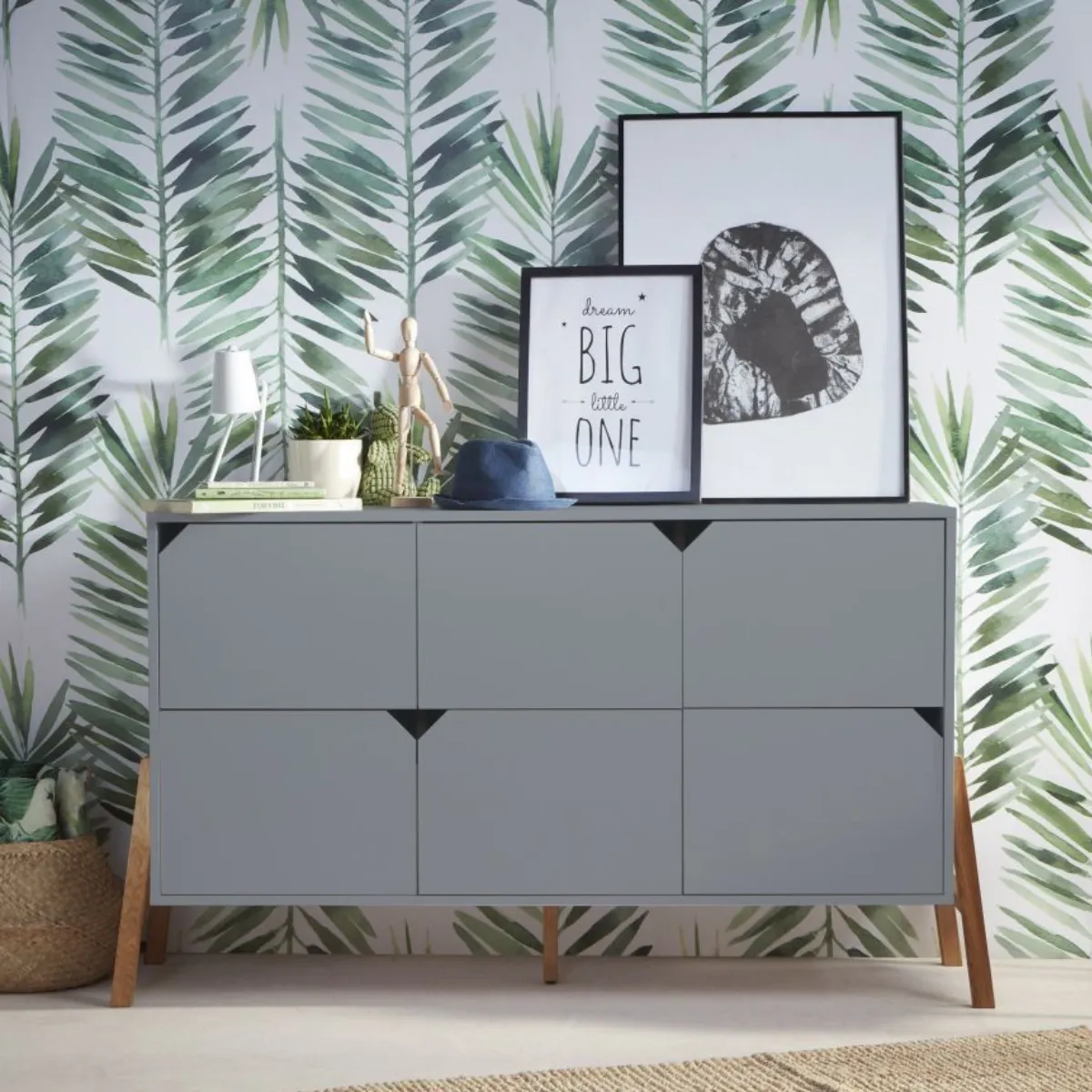 Komoda dziecięca Bellamy Lotta szara 3 szuflady do pokoju dziecka