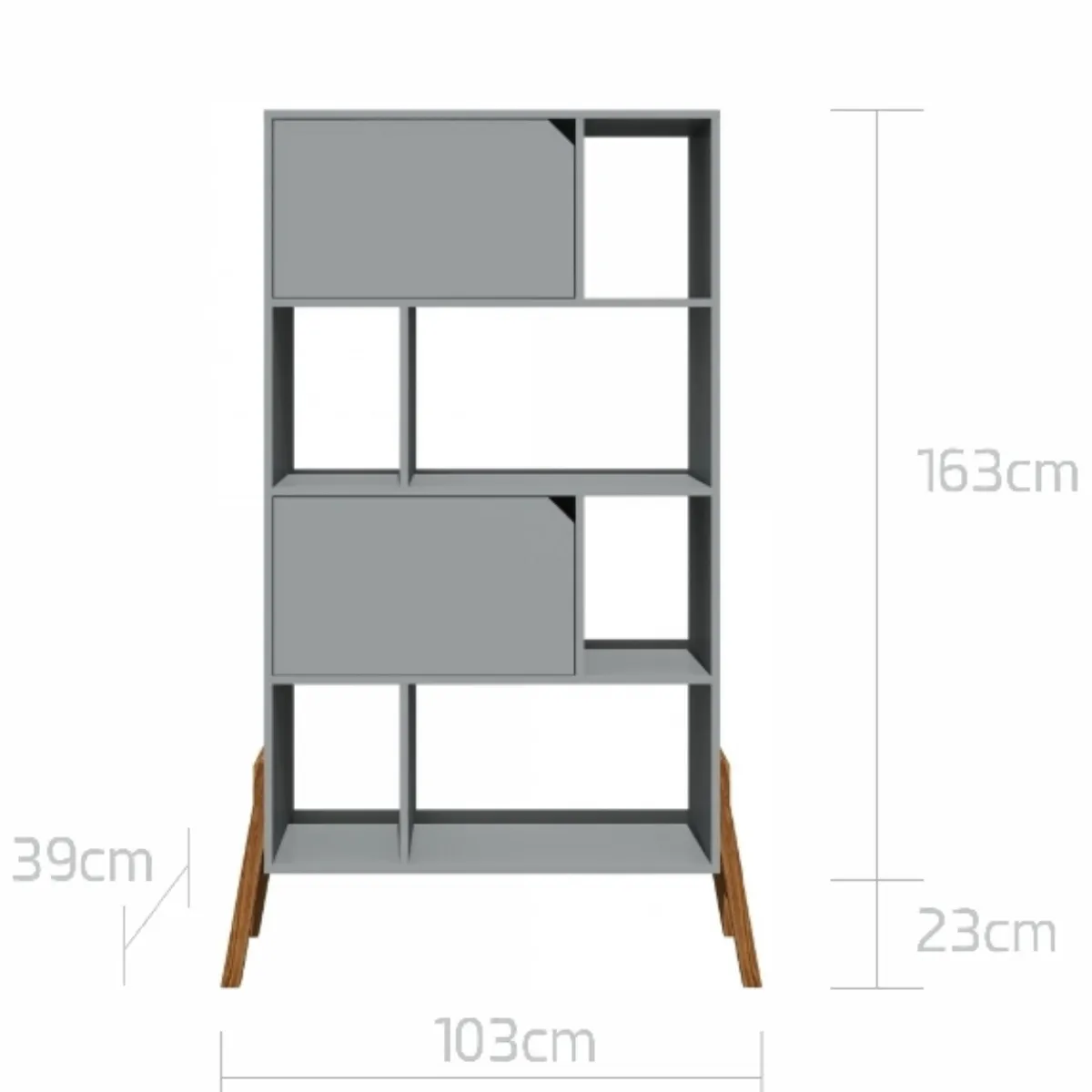 Wymiary regału dziecięcego Bellamy Lotta szary do pokoju dziecka