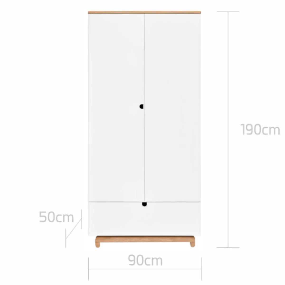 Wymiary szafy dziecięcej Bellamy Nomi biała