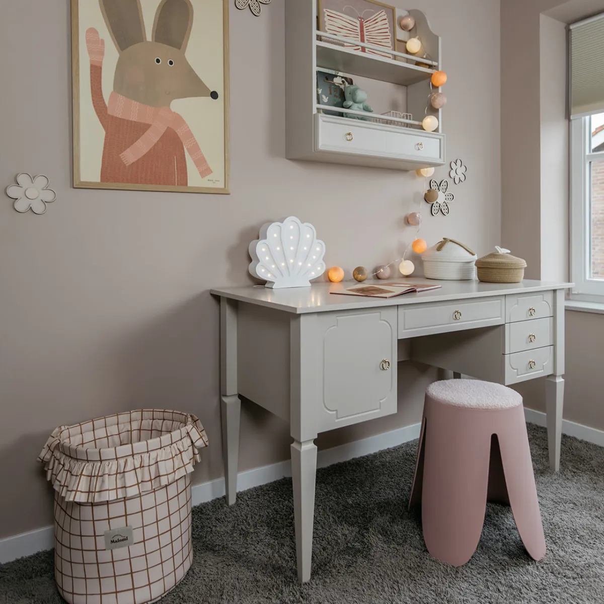 biurko dziecięce Bellamy Royal Latte z szufladami i szafką