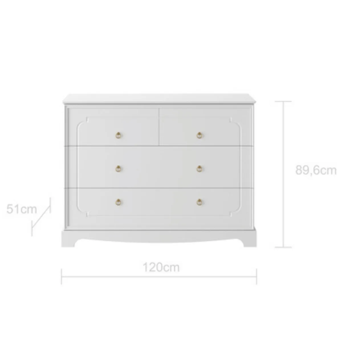 wymiary komody dziecięcej Bellamy Royal 4-szufladowej