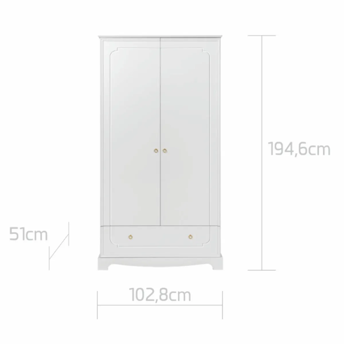 wymiary szafy dziecięcej Bellamy Royal Latte