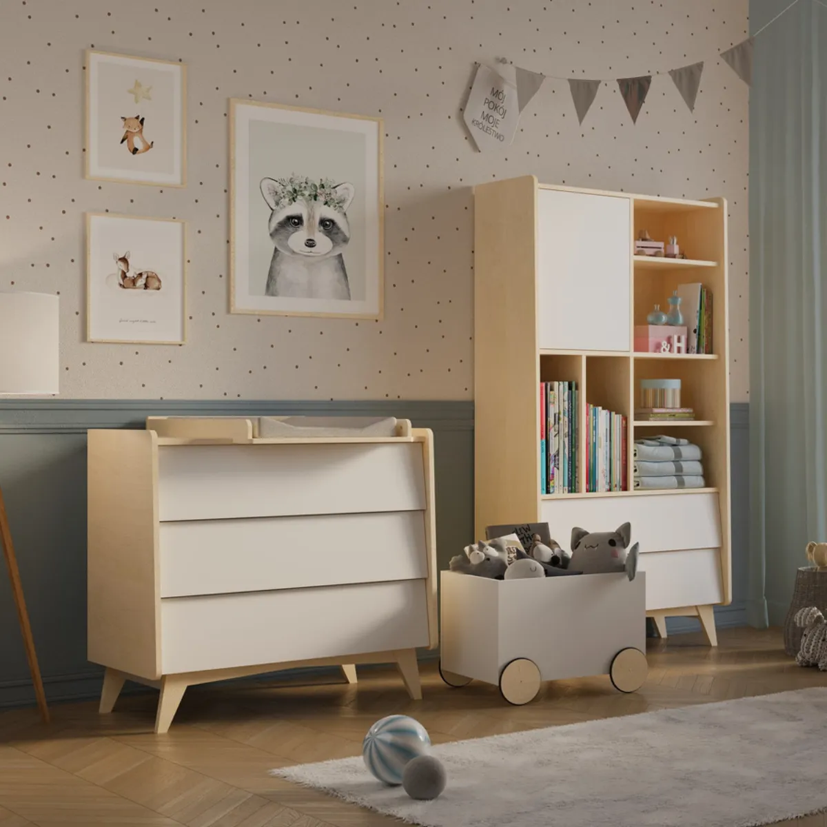 komoda dziecięca Bellamy So Sixty z 3 szufladami i opcją przewijaka