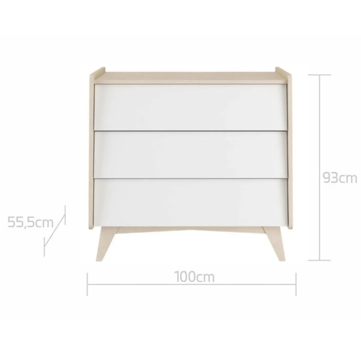 wymiary komody dziecięcej Bellamy So Sixty biało-brzozowej