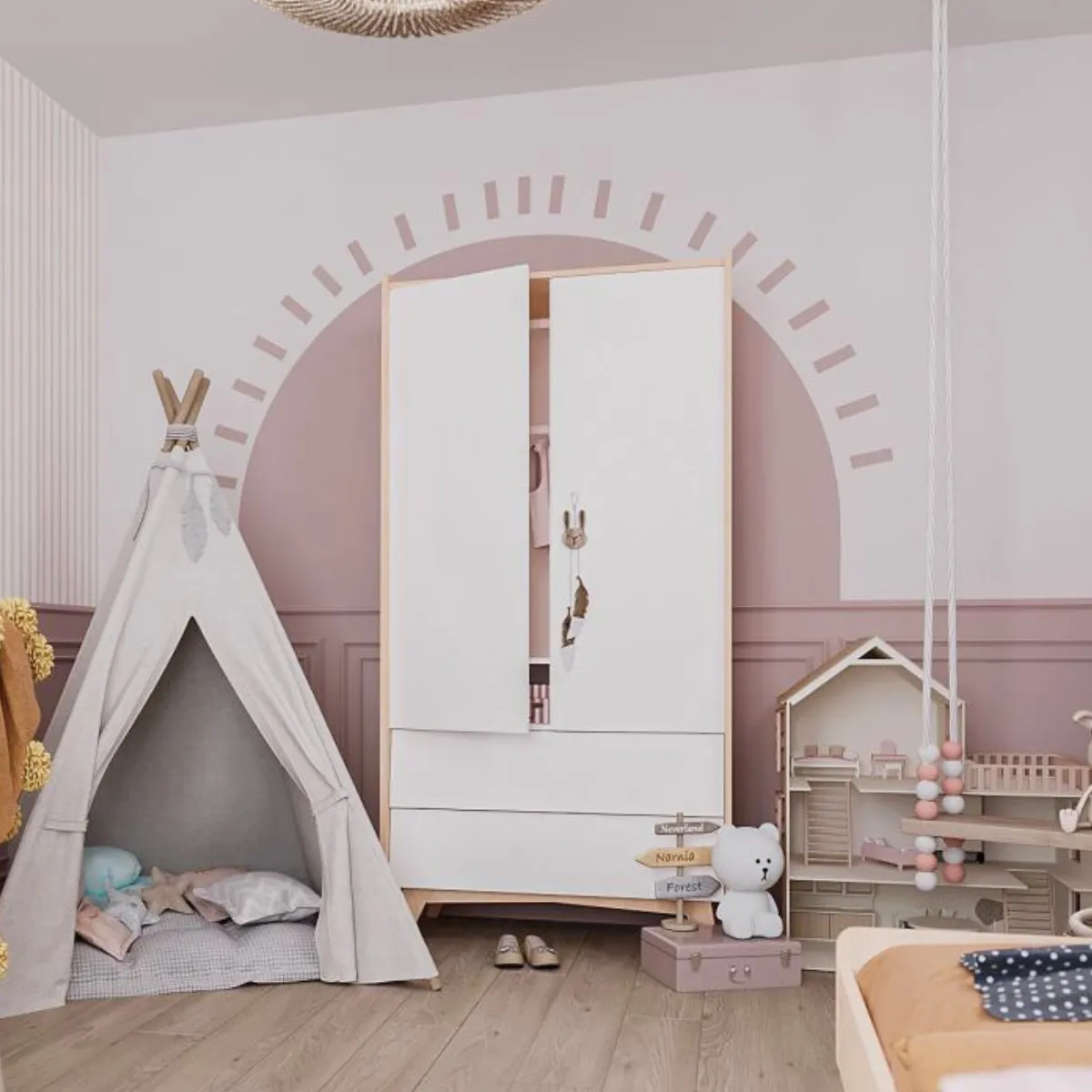 szafa dziecięca Bellamy So Sixty biało-brzozowa do pokoju dziecka