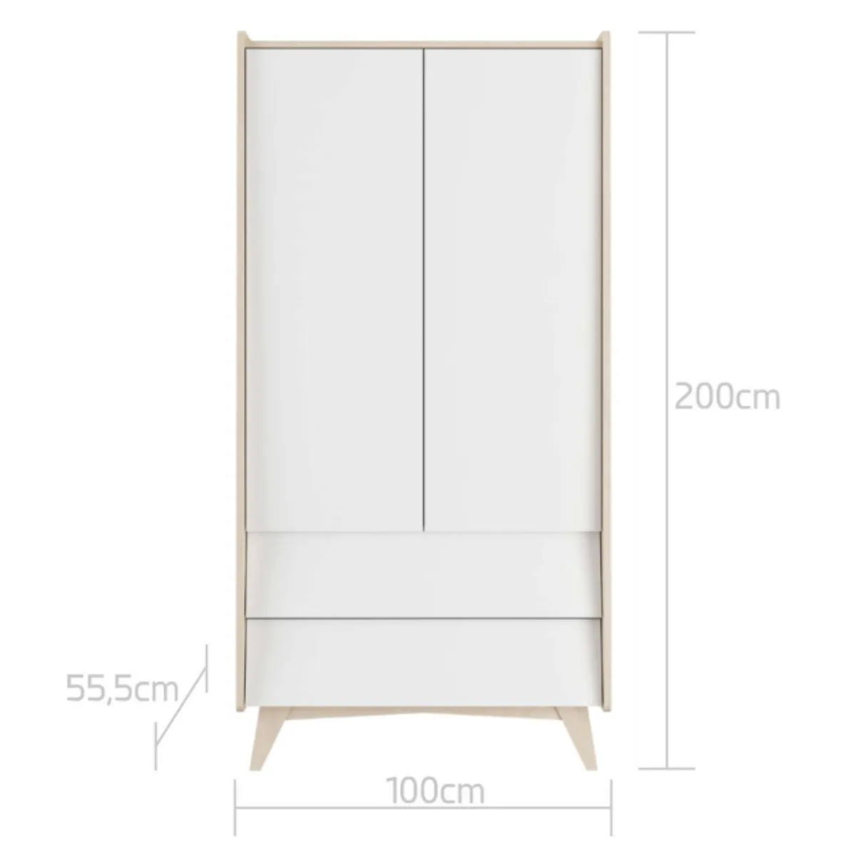 wymiary szafy dziecięcej Bellamy So Sixty biało-brzozowej
