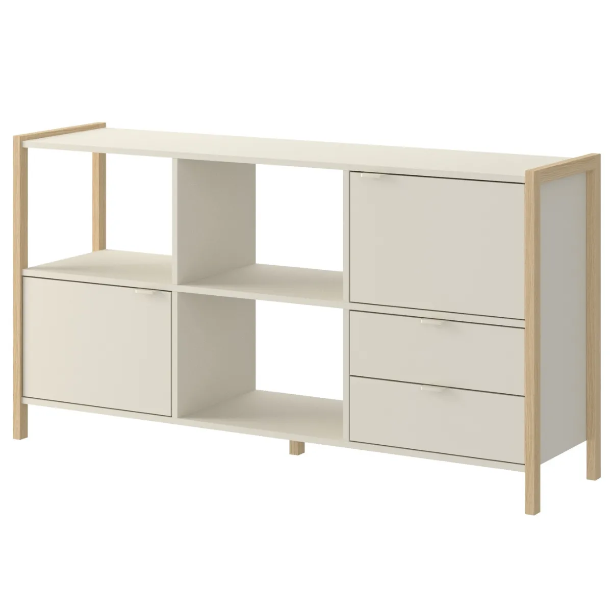 regał niski Versa LOW 150 cm latte do pokoju dziecka pod okno