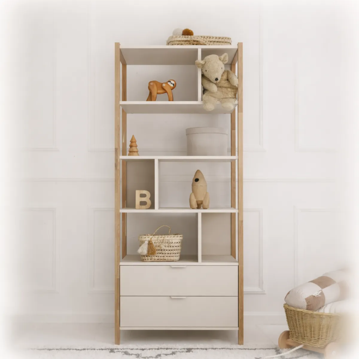 regał młodzieżowy Versa Tall 180 cm latte wysoki