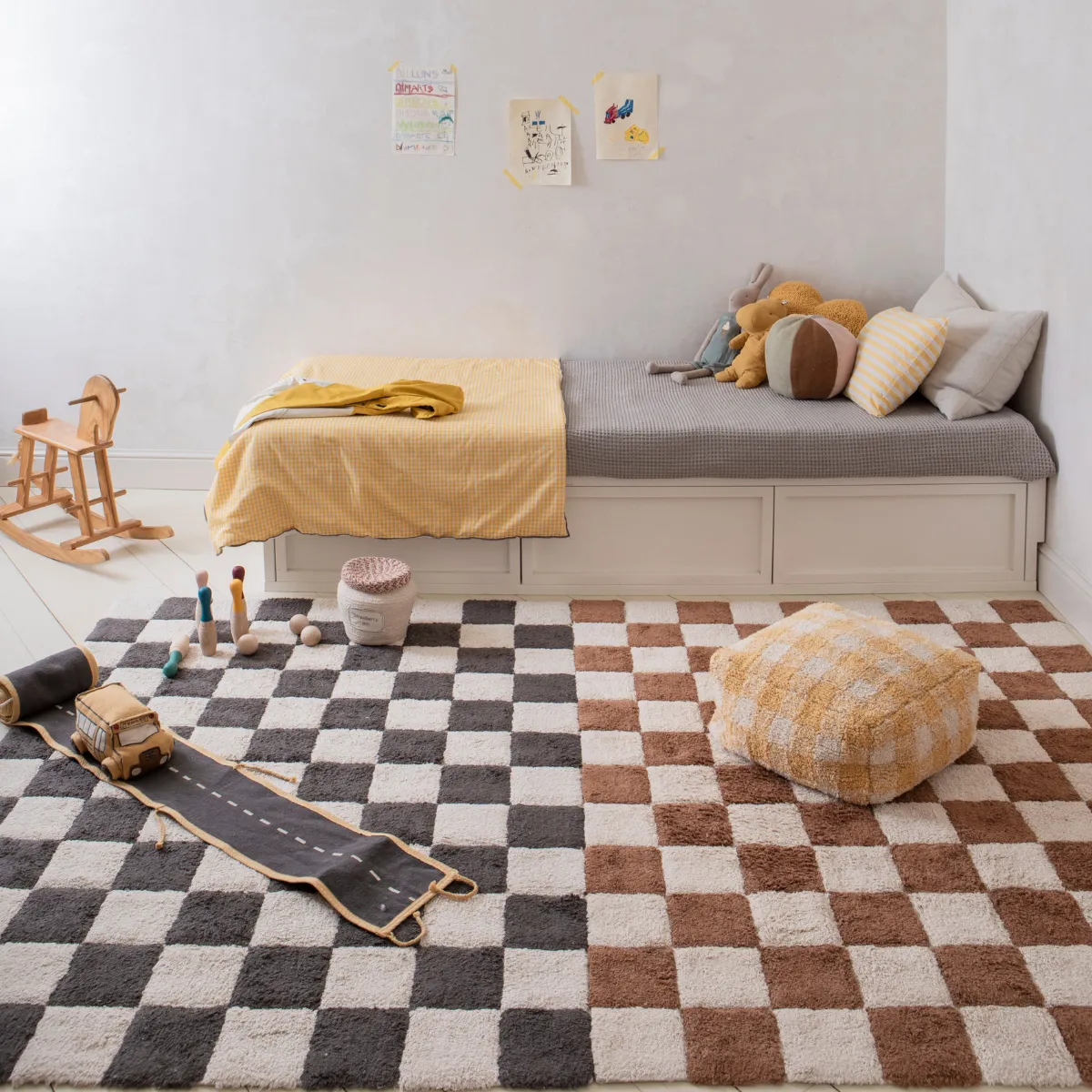 jak prać dywan bawełniany Kitchen Tiles Toffee 90 x 130 cm