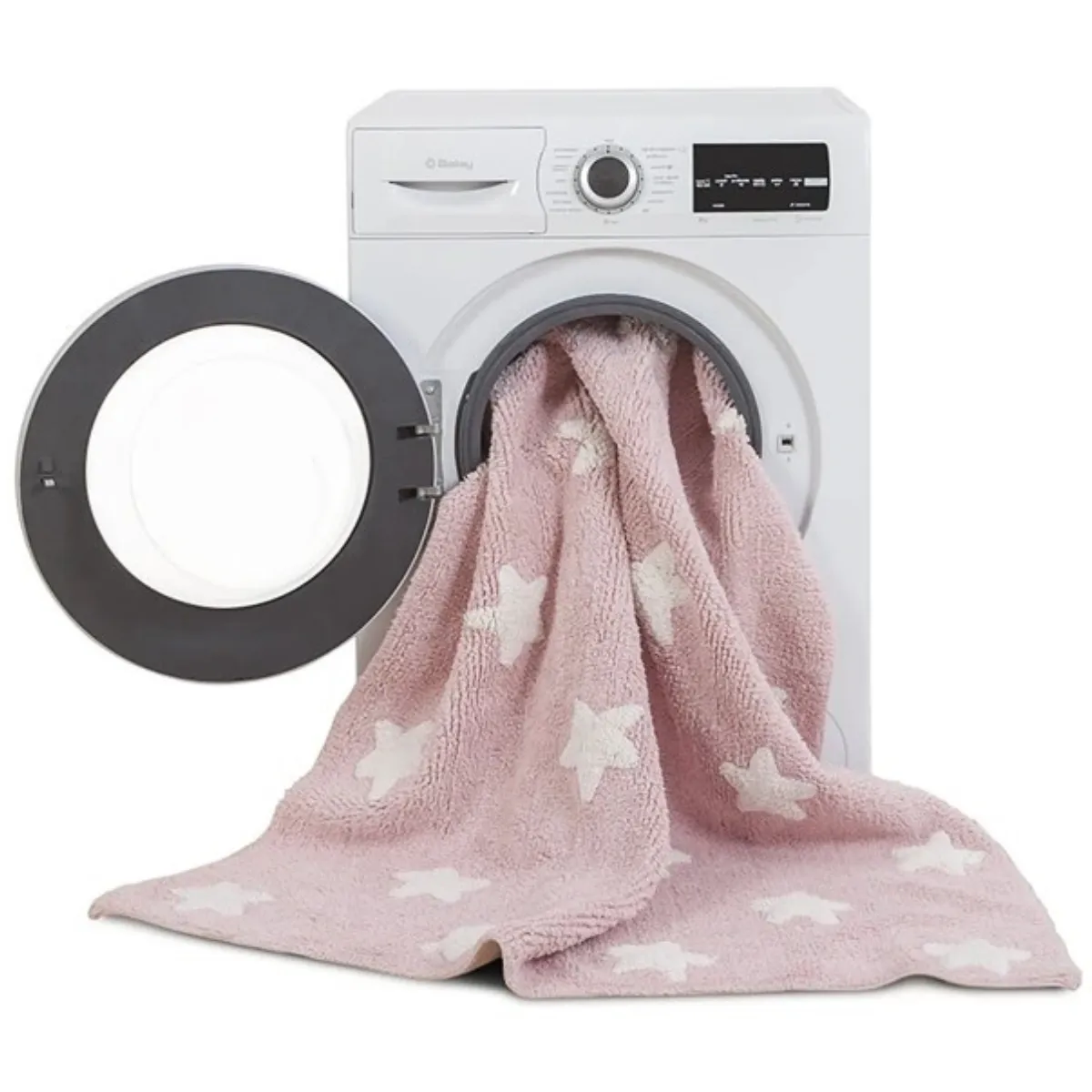 jak prać dywan bawełniany Pink Stars White 120x160 cm