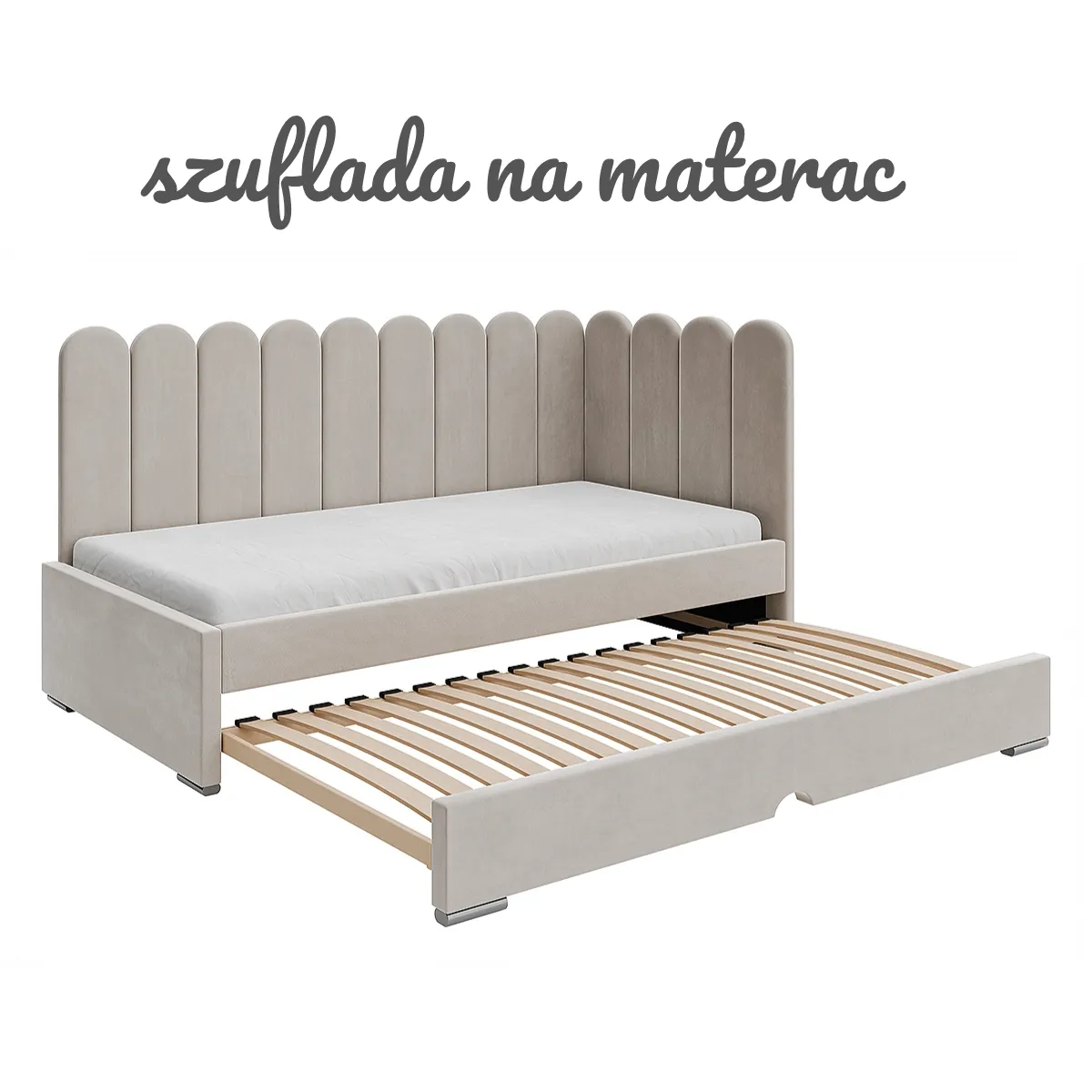 Łóżko tapicerowane LOLIPOP SLIM z szufladą z funkcją spania