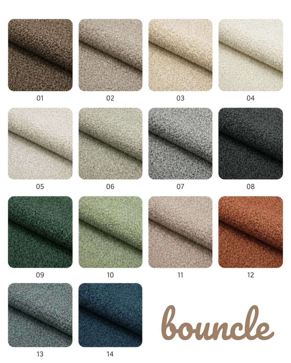 Tkanina bouclé Bounce Abriamo Select do łóżka tapicerowanego LOLIPOP SLIM