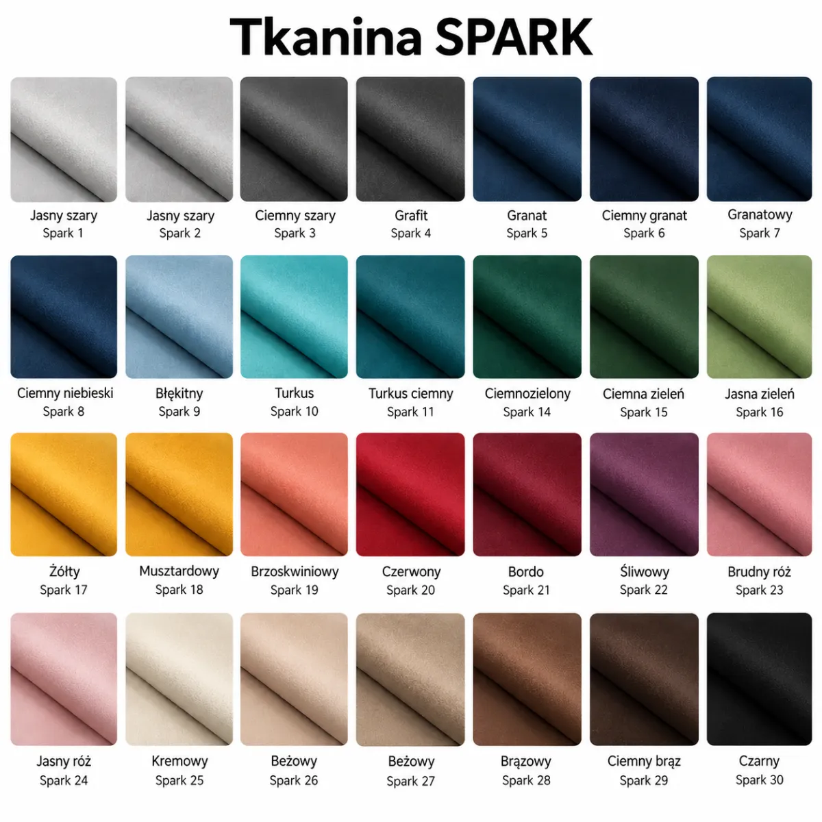 Tkanina SPARK – 28 kolorów do łóżka tapicerowanego CHMURKA
