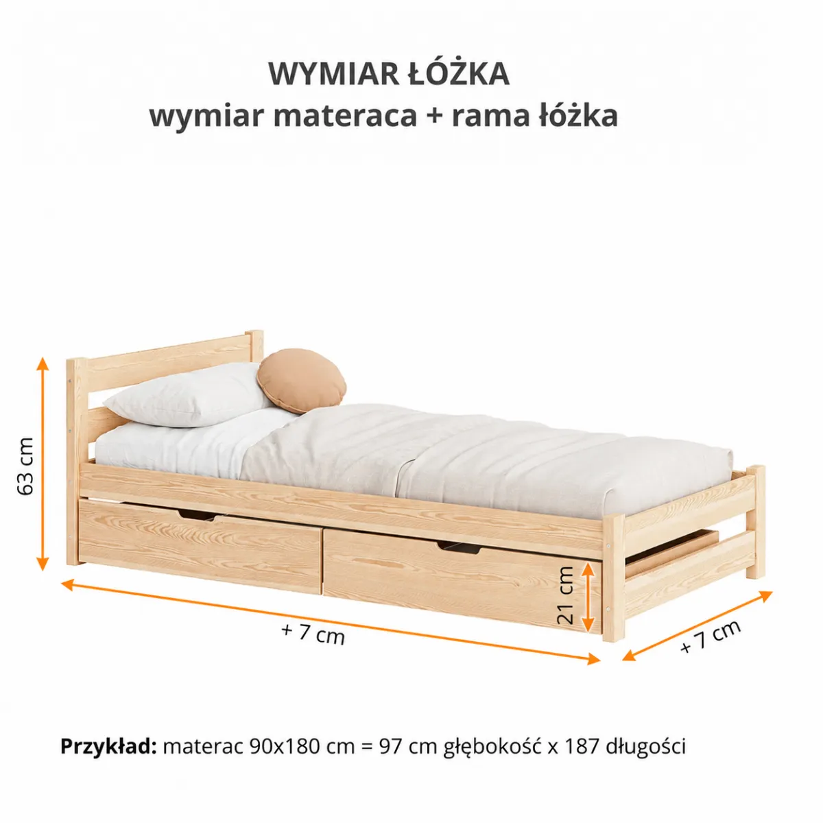 Wymiary drewnianego łóżka dziecięcego USKO