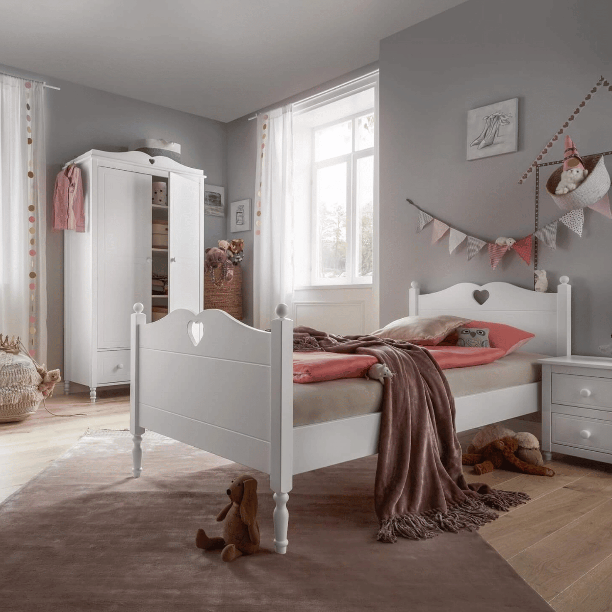 Łóżko dziecięce GLAMOUR 90x200 dla dziewczynki