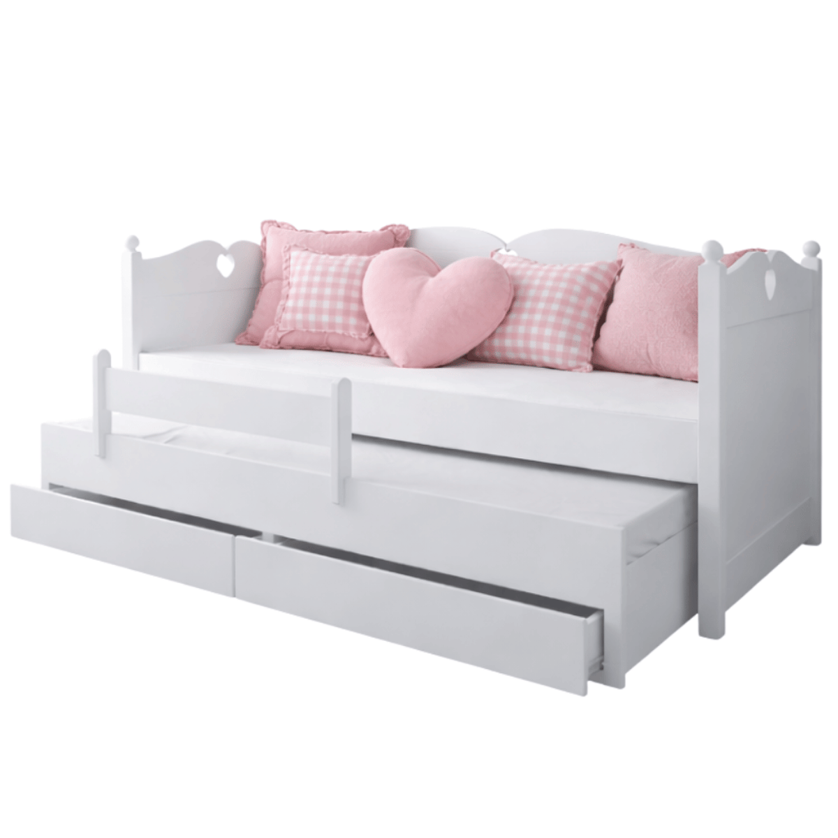 Łóżko dziecięce GLAMOUR z wysuwem w pokoju dziewczynki