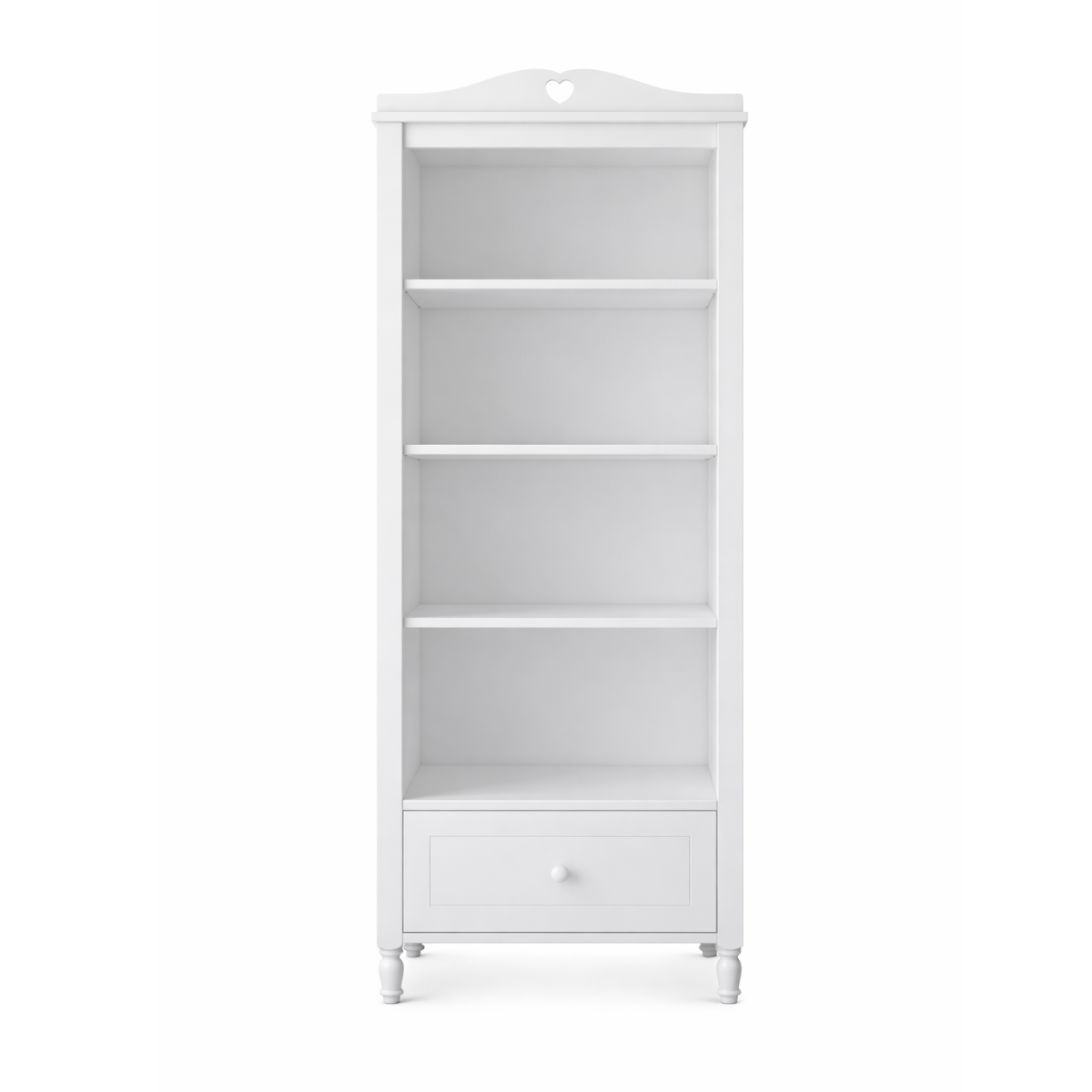 Regał dziecięcy GLAMOUR biały z serduszkiem