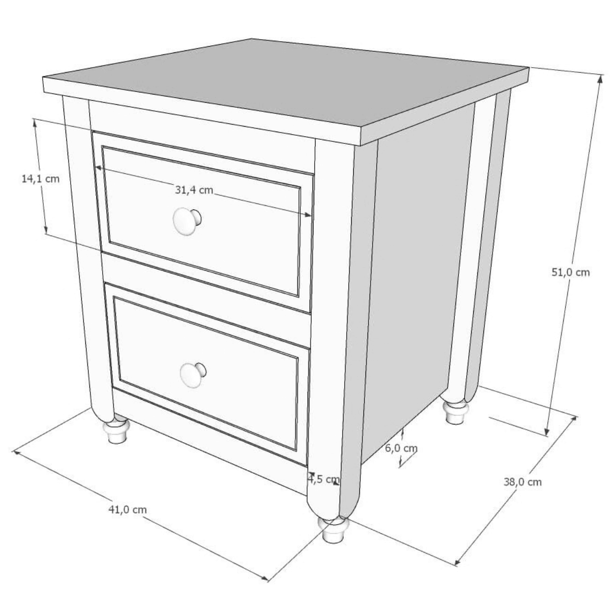 Szafka nocna GLAMOUR wymiary