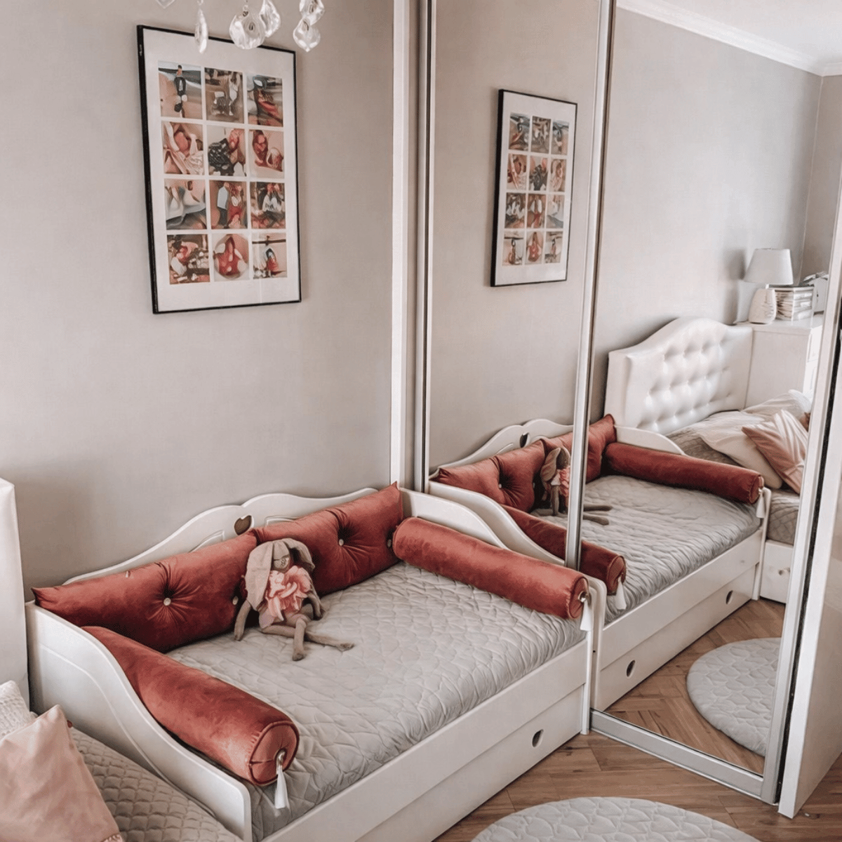 Łóżko dla dziewczynki HEART w aranżacji nowoczesnego pokoju dziecięcego