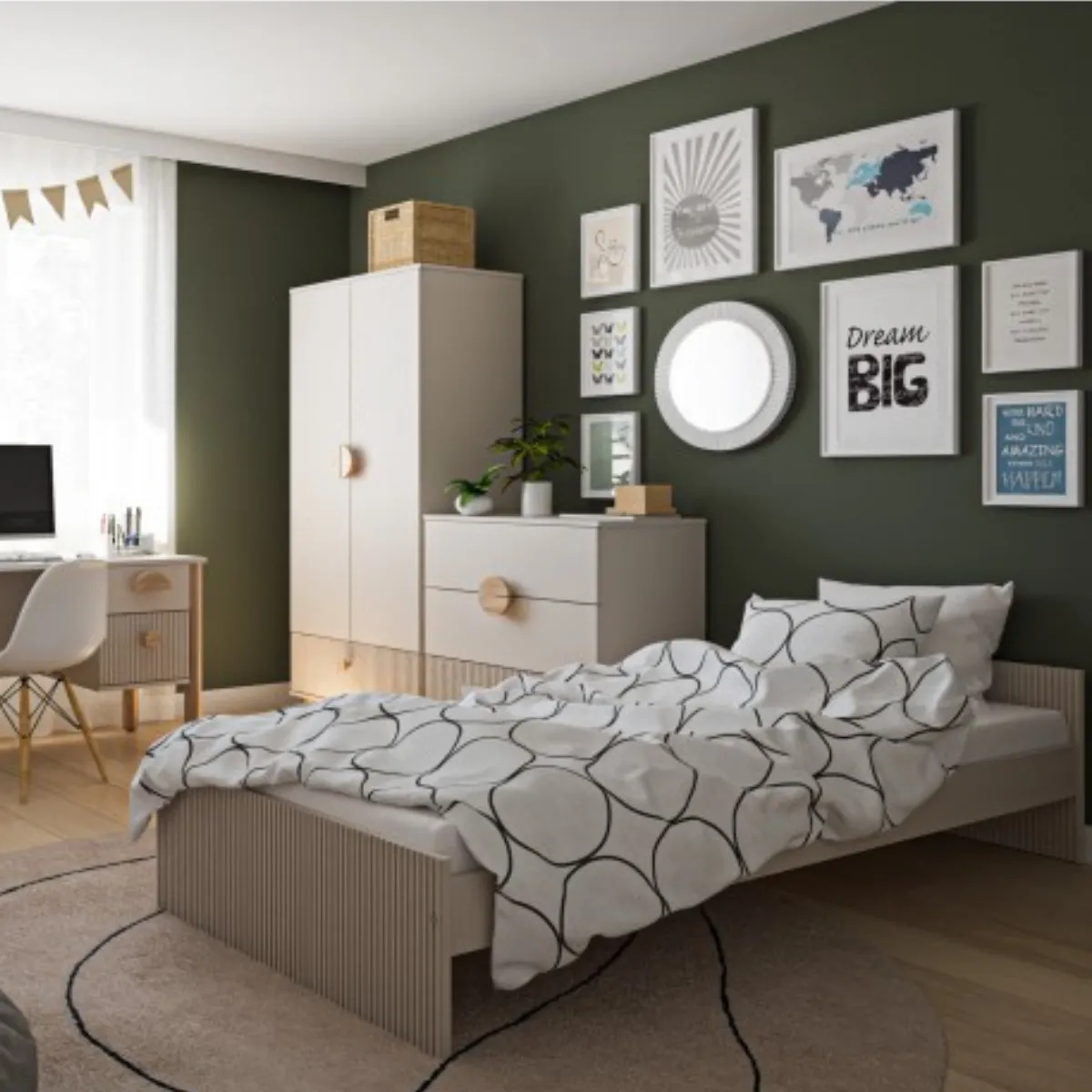 łóżko dziecięce LOFT kaszmir 90x200 do pokoju dziecka i nastolatka