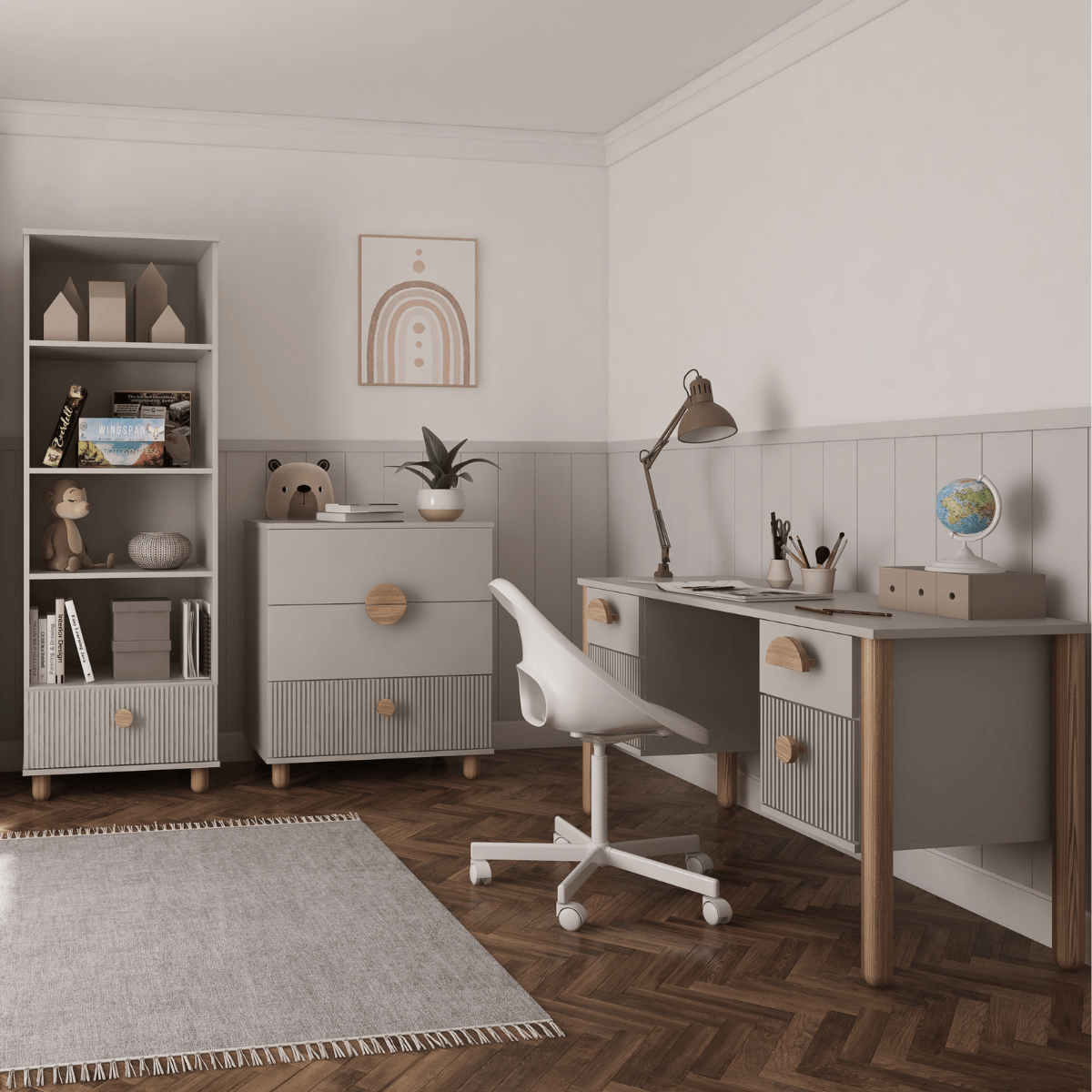 Komoda dziecięca kaszmirowa LOFT w aranżacji pokoju dziecka