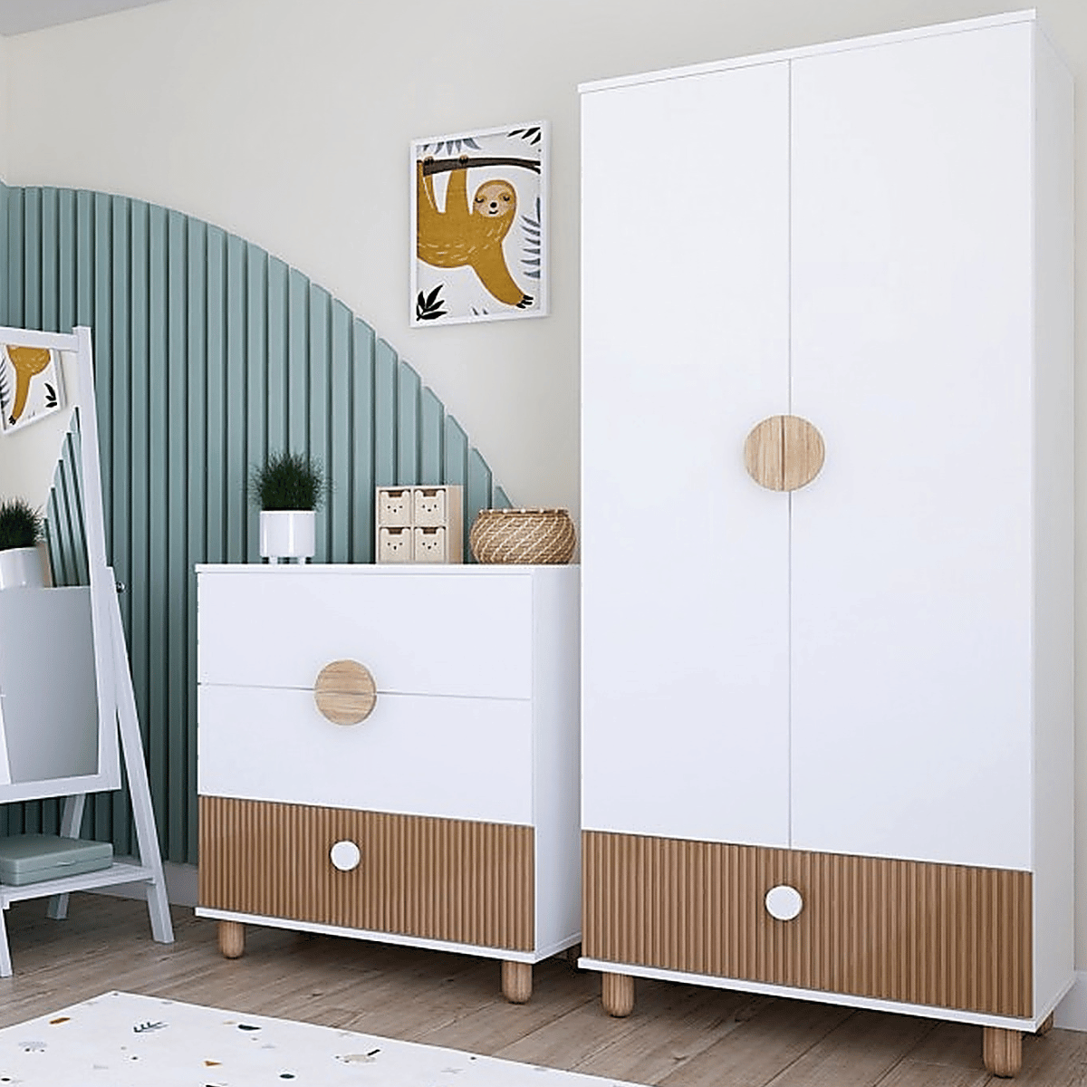 Komoda dziecięca biała LOFT z możliwością montażu przewijaka do pokoju niemowlaka