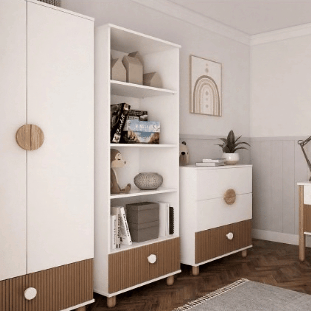 Komoda dziecięca biała LOFT w aranżacji pokoju dziecka