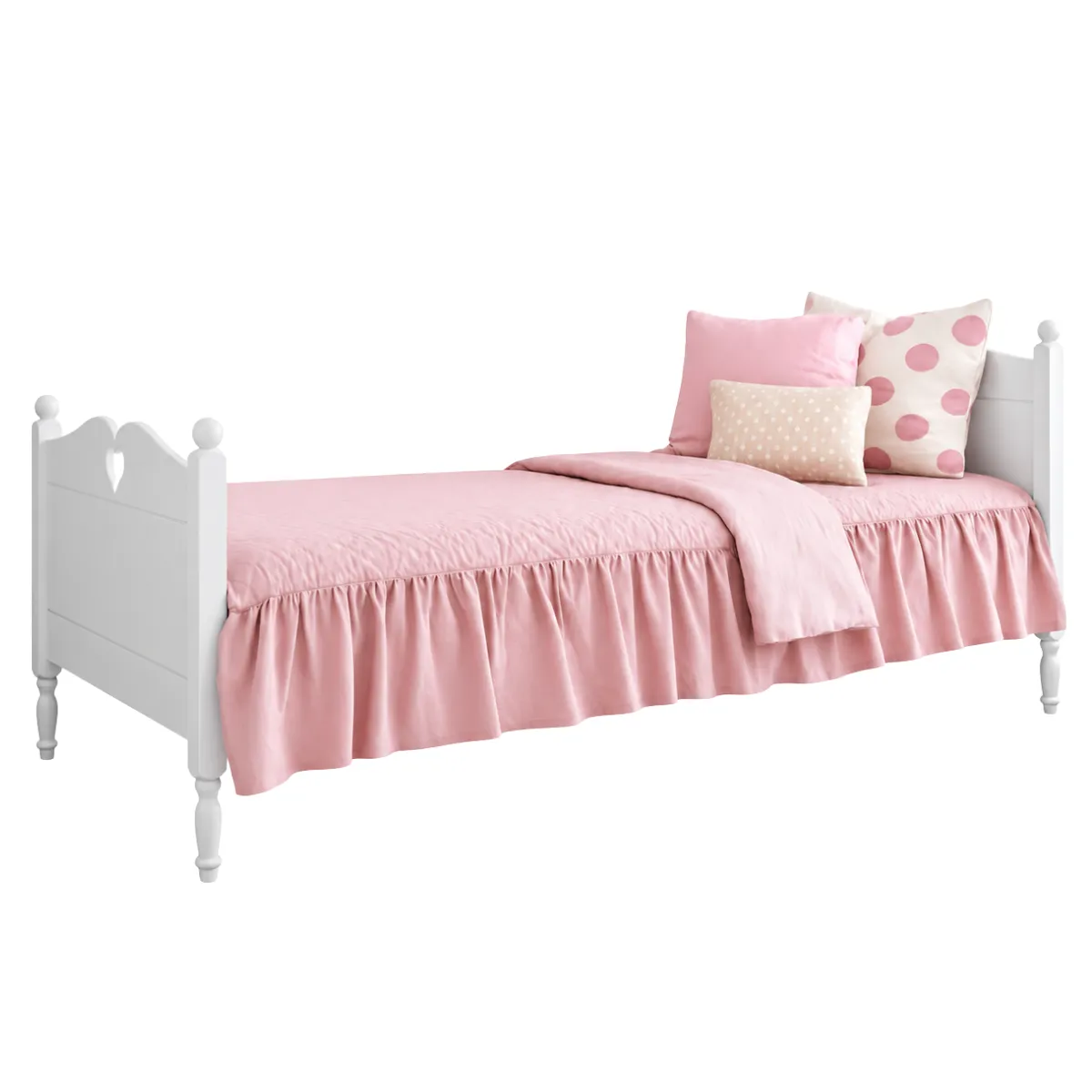 Białe łóżko GLAMOUR 90x200 do pokoju dziewczynki