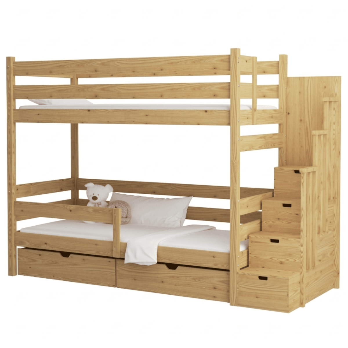 Łóżko piętrowe ze schodami PESTO do pokoju dziecięcego