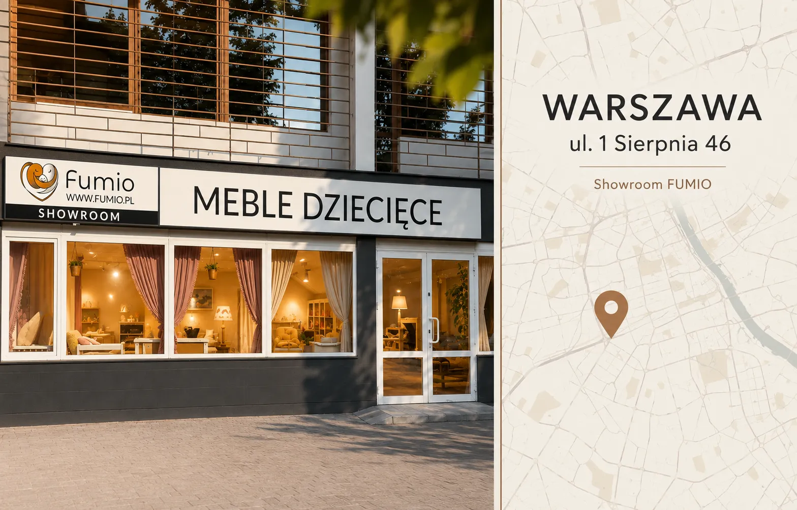 Showroom FUMIO z meblami dziecięcymi w Warszawie
