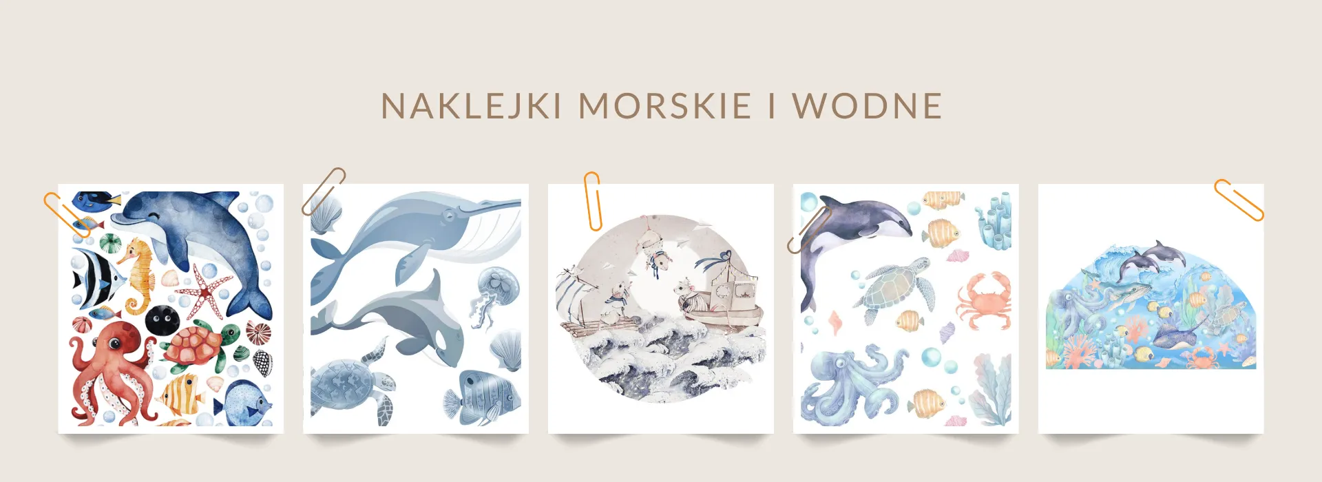 Naklejki morskie i wodne do pokoju dziecka dekoracje ścienne z motywami oceanu i podwodnego świata