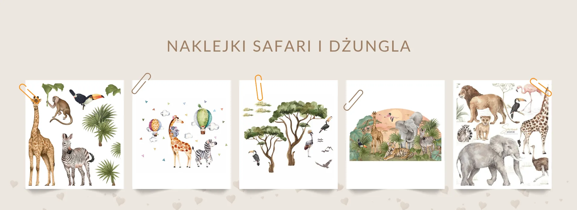 Naklejki safari i dżungla do pokoju dziecka dekoracje ścienne z egzotycznymi zwierzętami