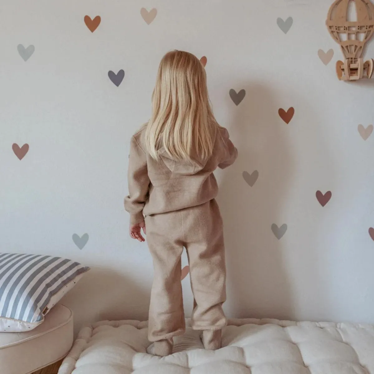 naklejki ścienne Simply Hearts serduszka cappuccino blue do pokoju dziecka
