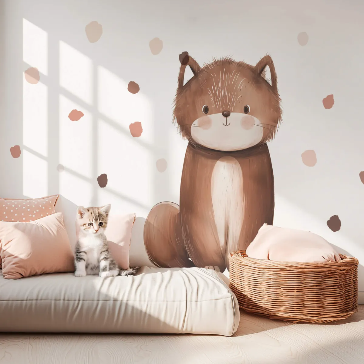 naklejki CUDDLY FRIENDS kotek do pokoju dziecka