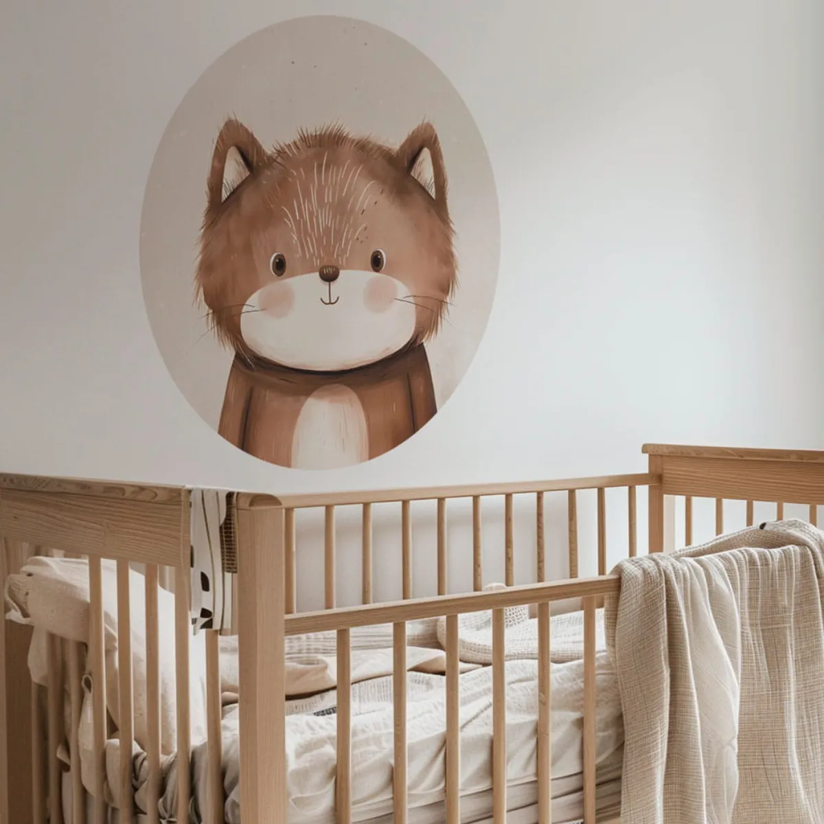 naklejka Cuddly Friends kot okrągła dekoracja ścienna do pokoju dziecka